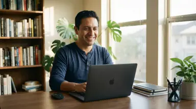 man using computer