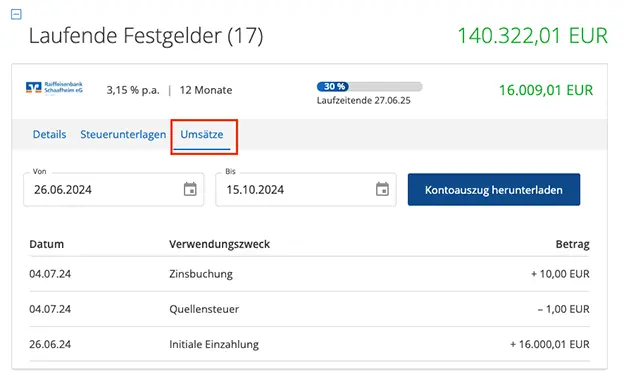 Bild-2_624px.png 4. Klicken Sie im weiteren Schritt auf “Umsätze”.