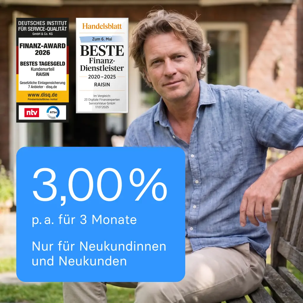 StartZins Tagesgeld für 3 Monate von Raisin