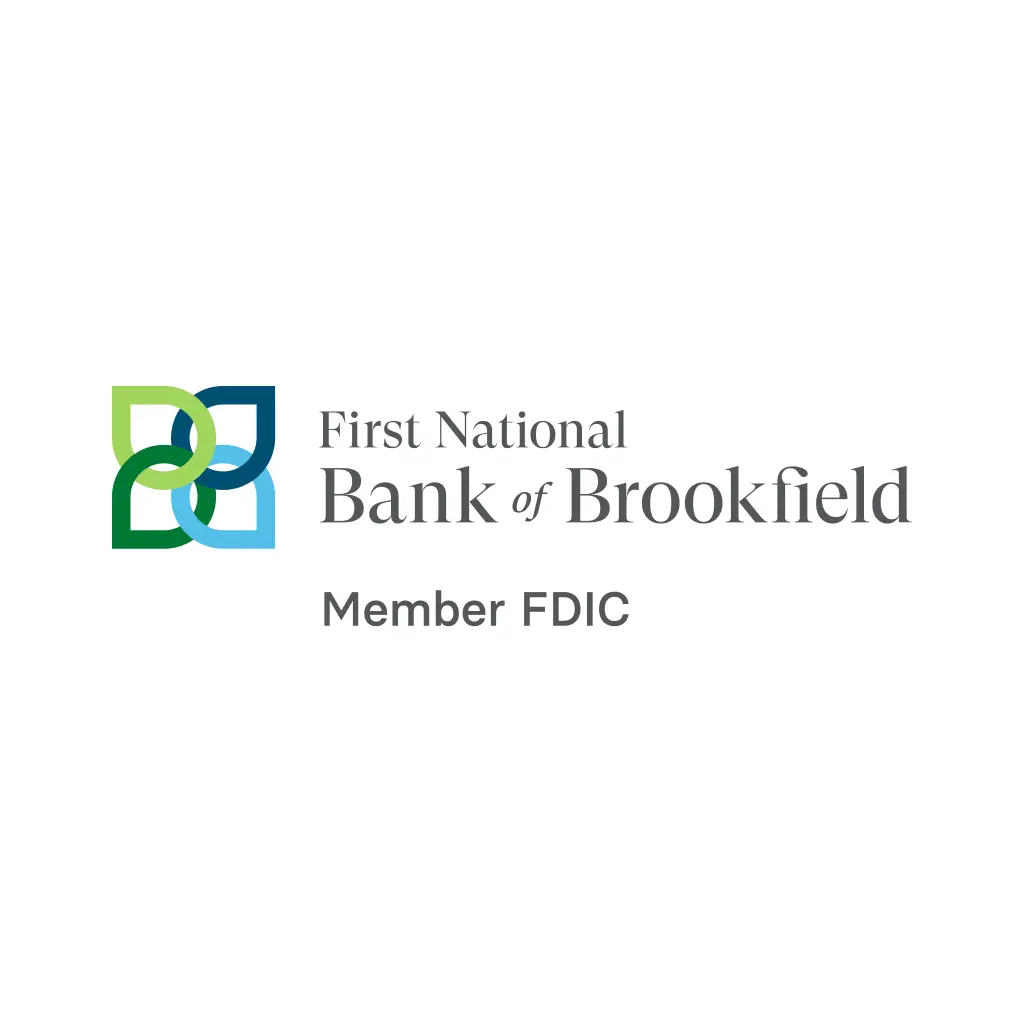 First National Bank of Brookfield, Member FDIC Logo