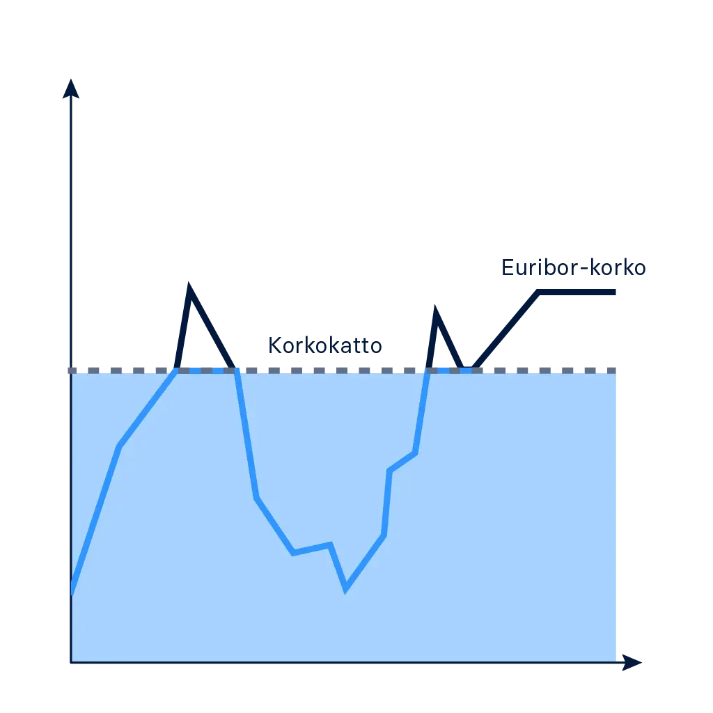 Caption: Näin korkokatto toimii