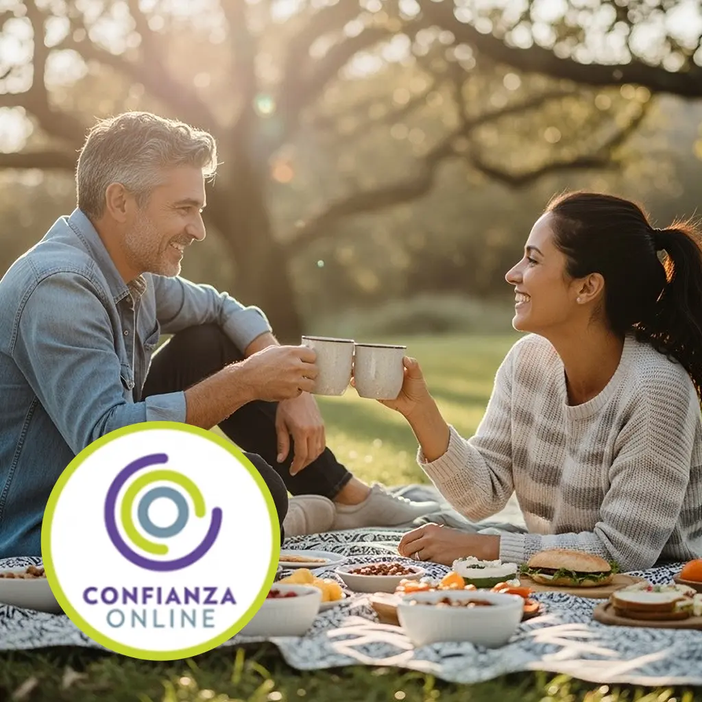 Pareja haciendo un picnic