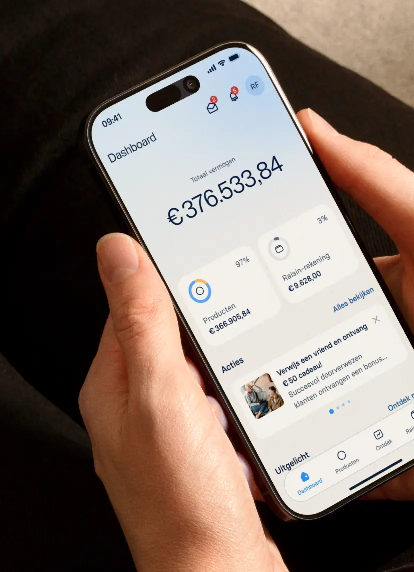 Raisin app op telefoon