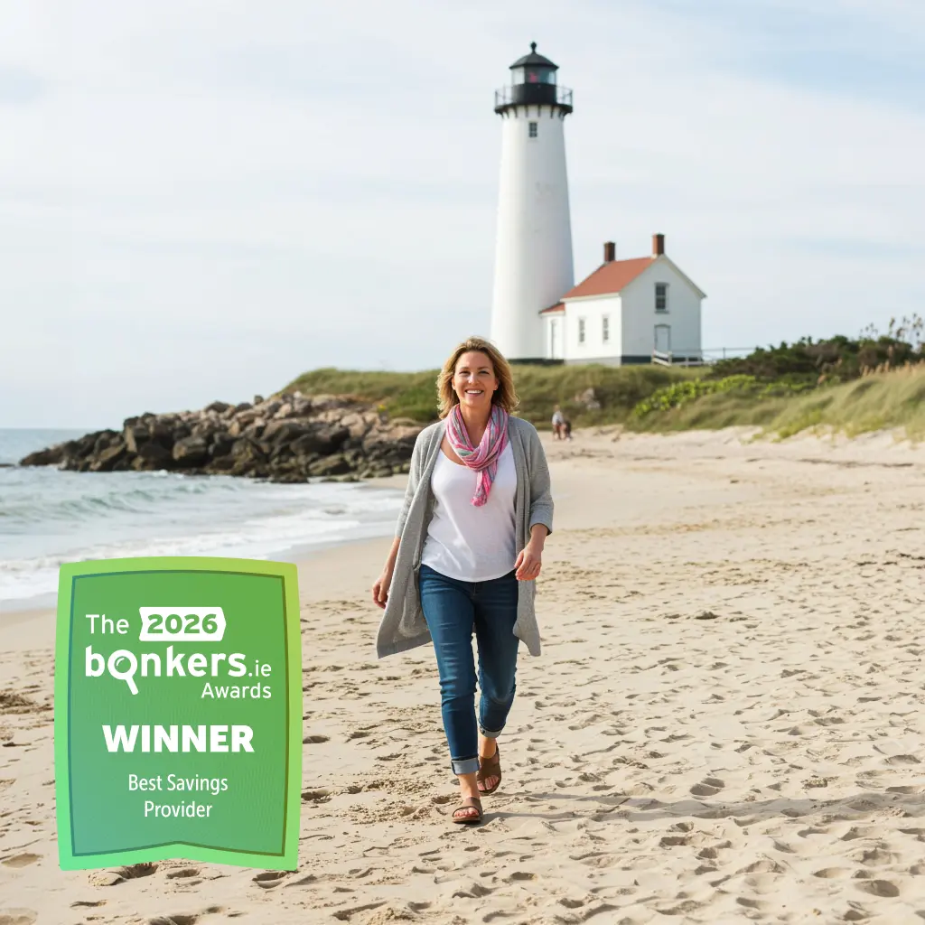Woman walking happy on the shore