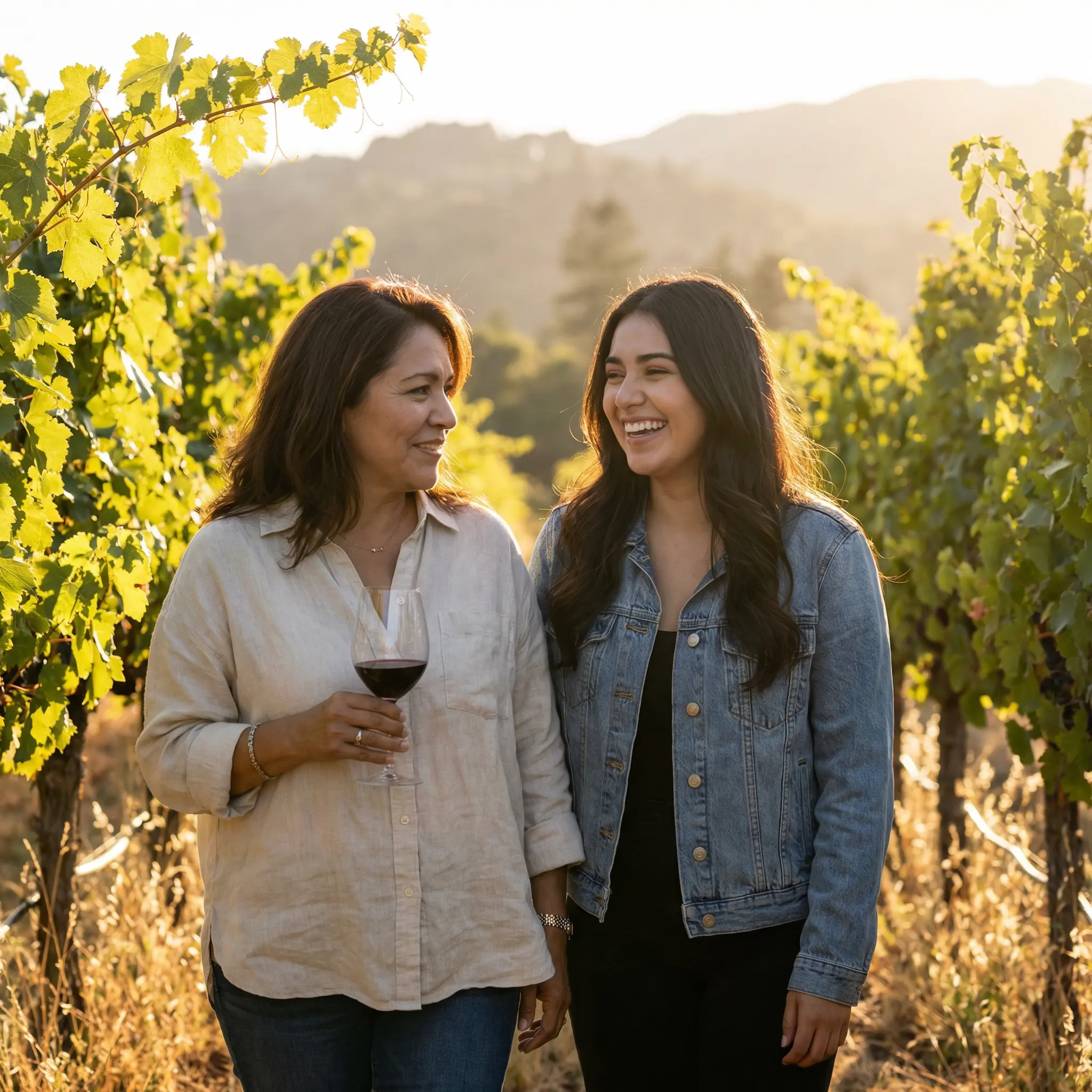 About-Shelby-Savings-Bank.png Two women sharing a laugh while walking through a sun-drenched vineyard, one holding a glass of red wine.