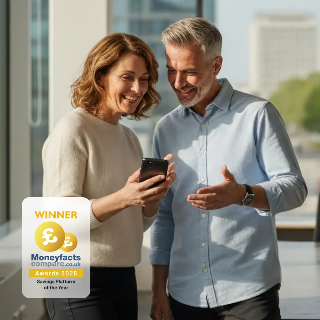 A couple smiling under the sun