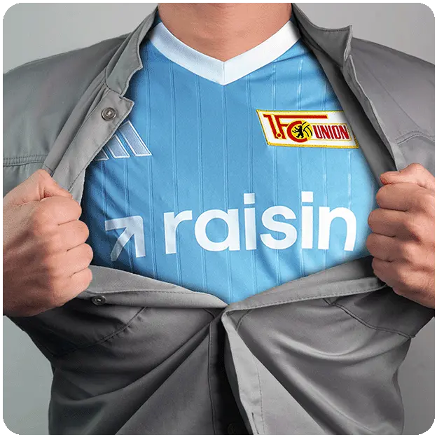 Raisin DE - Union Trikot mit Raisinlogo.png Twój start do finansowej wolności