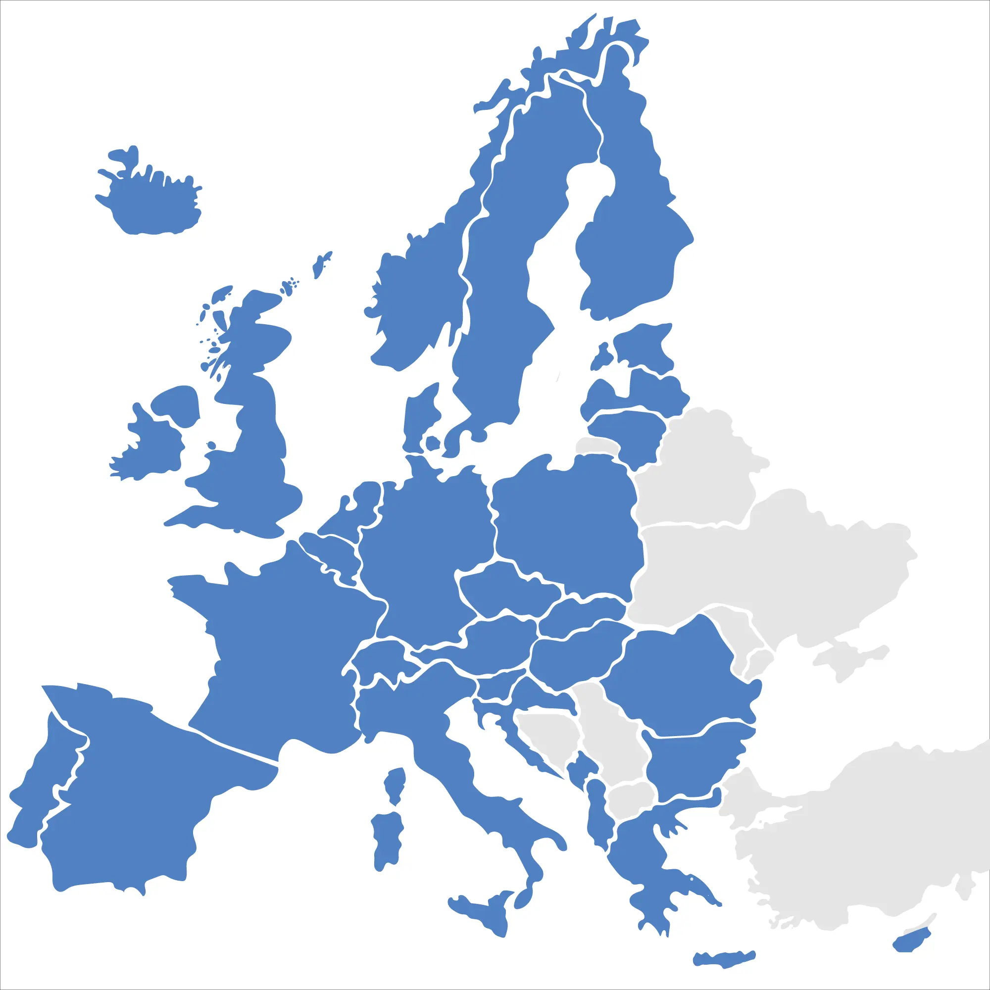 RaisinIE-SEPA_map Map of Europe highlighting the SEPA member countries.