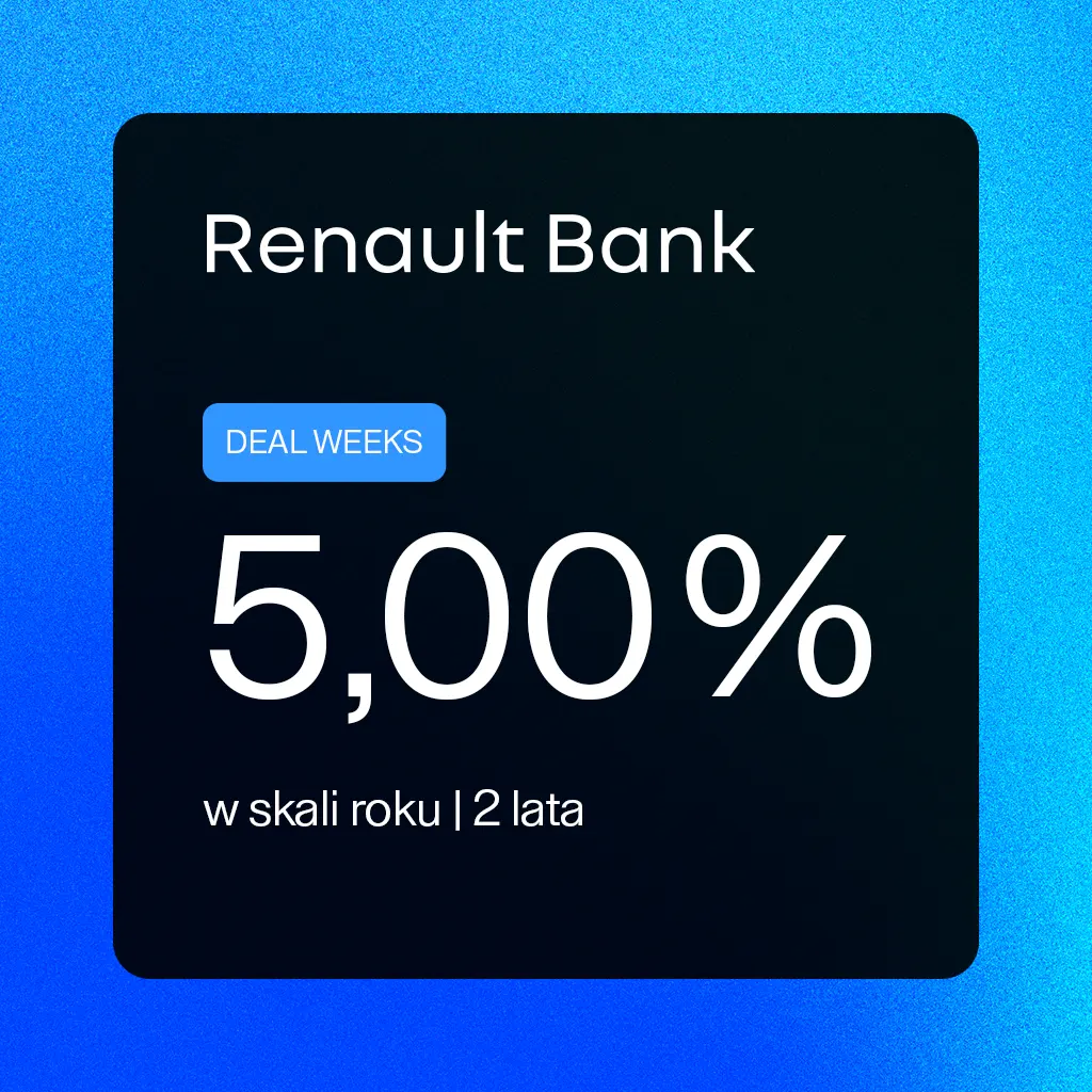 Raisin Deal Weeks - baner z ofertą lokaty terminowej w Renault Bank 5,00%